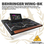 Behringer Wing-BK 48 Channel Full Stereo Digital Audio Mixer - 28 Bus Full Stereo Digital Mixing Console 24 Fader Control Surface Touch Screen