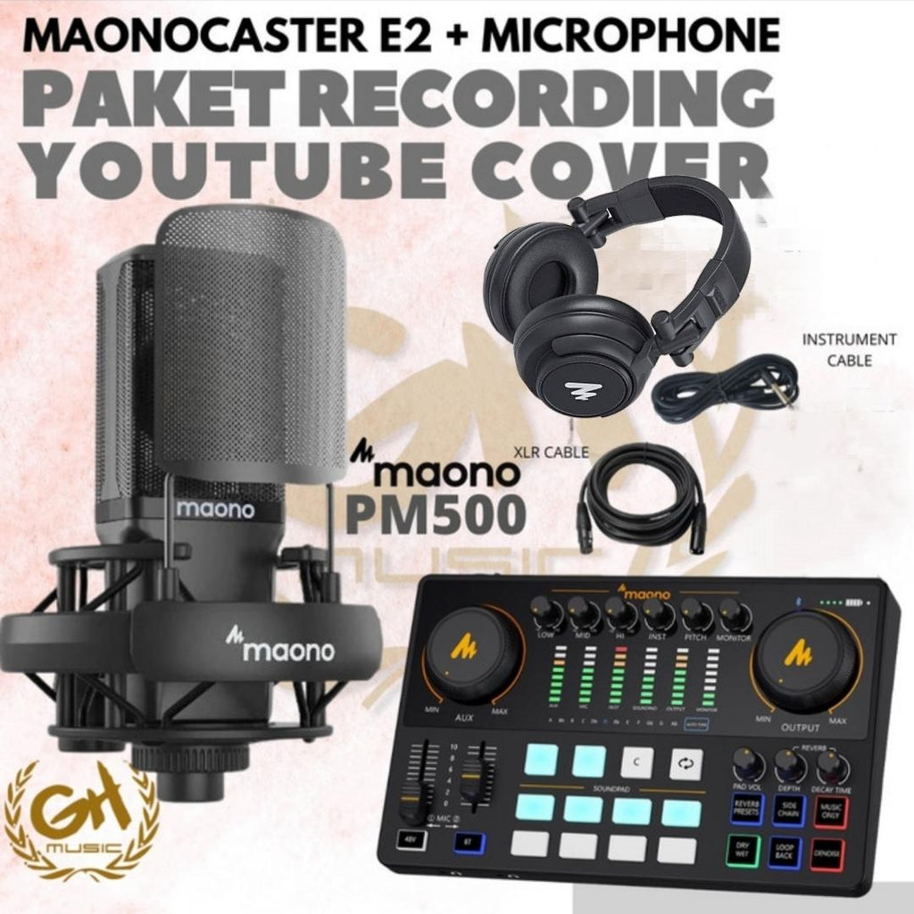 PAKET RECORDING COVER LAGU MAONOCASTER E2 / SOUND CARD MAONO AME2, PM500