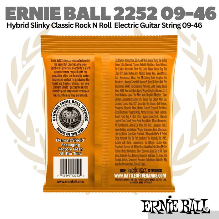 Ernie Ball 2252 Rock n Roll Nickel Wrap Electric Guitar Strings, 9-46