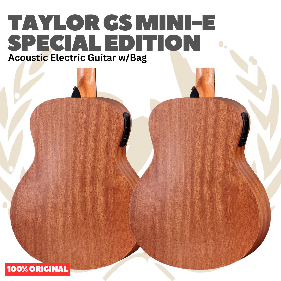 Taylor GS Mini-E Special Edition Acoustic Guitar w/Bag, - Gitar Akustik Elektrik Original Asli