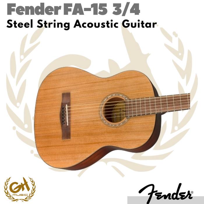 Fender FA 15 3/4 String Acoustic Guitar with Bag | Gitar Akustik FA15