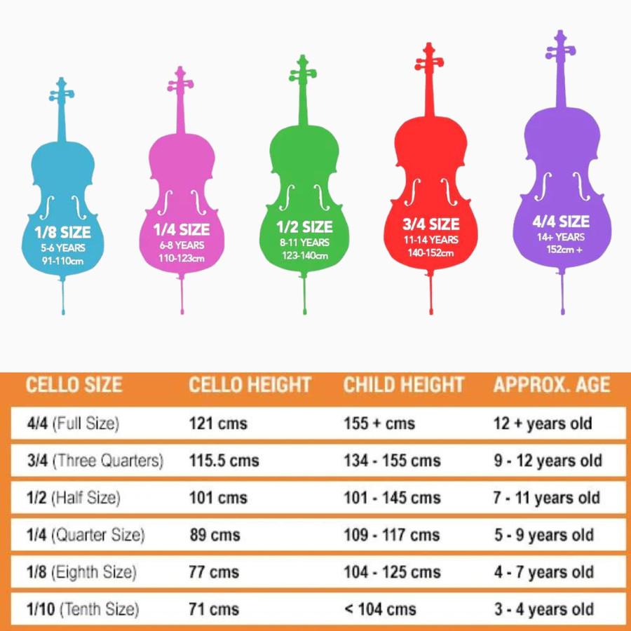 Cavaliers CC19-SW Cello Solid Wood Outfit | 4/4 3/4 1/2 Size