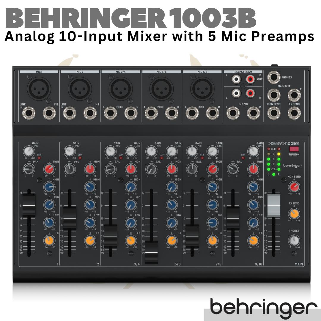 BEHRINGER XENYX 1003B Analog 10-Input Audio Mixer with 5 Mic Preamps