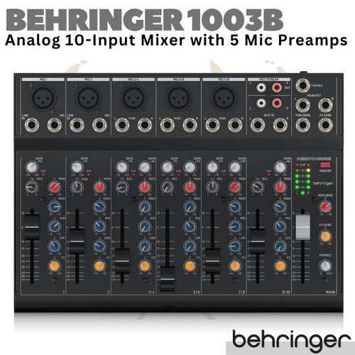 BEHRINGER XENYX 1003B Analog 10-Input Audio Mixer with 5 Mic Preamps