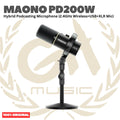Maono PD200W Hybrid Podcasting Microphone - PD 200W T 3in1 Wireless USB XLR Dynamic Mic Podcast Mikrofon Dinamik Original Asli