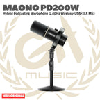 Maono PD200W Hybrid Podcasting Microphone - PD 200W T 3in1 Wireless USB XLR Dynamic Mic Podcast Mikrofon Dinamik Original Asli