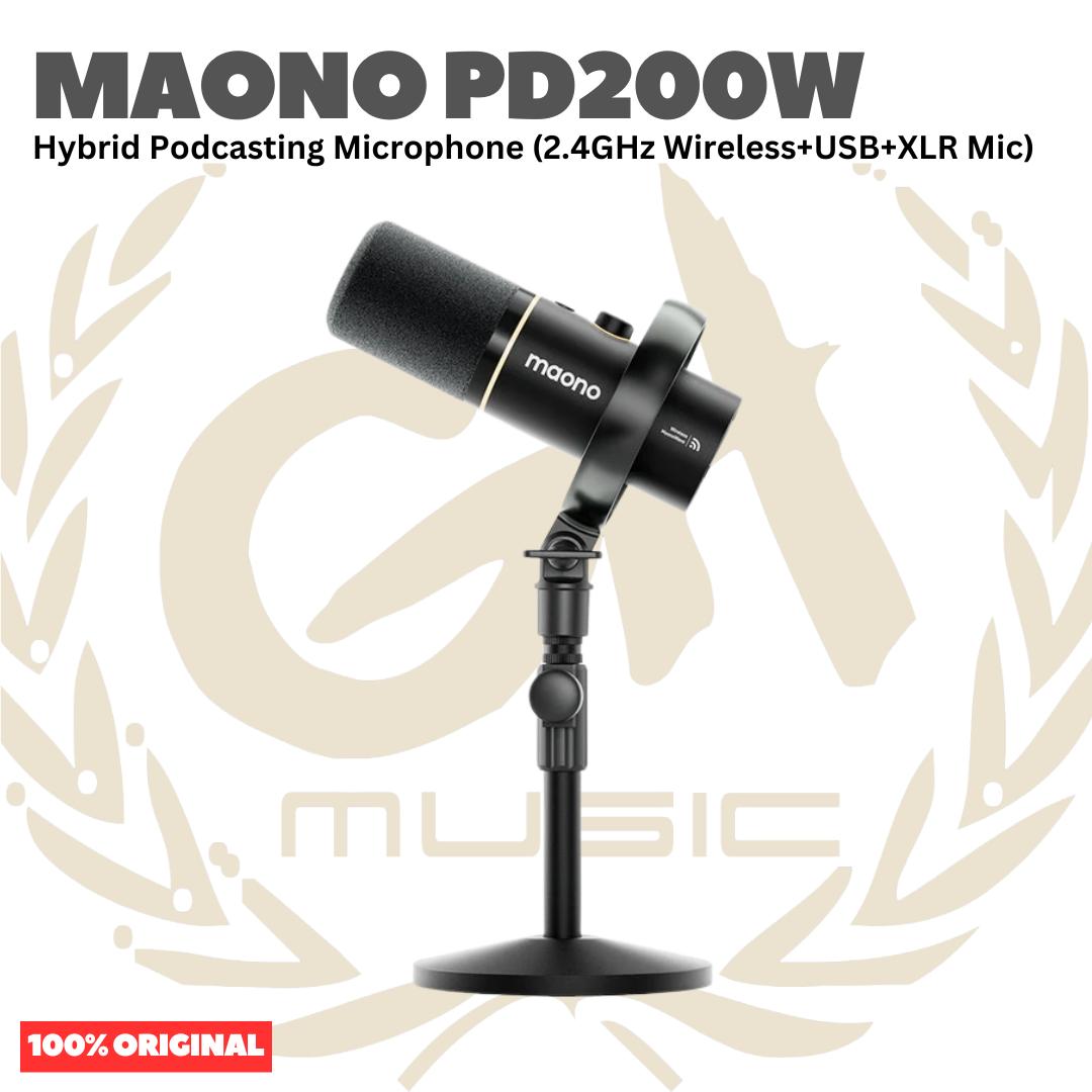 Maono PD200W Hybrid Podcasting Microphone - PD 200W T 3in1 Wireless USB XLR Dynamic Mic Podcast Mikrofon Dinamik Original Asli