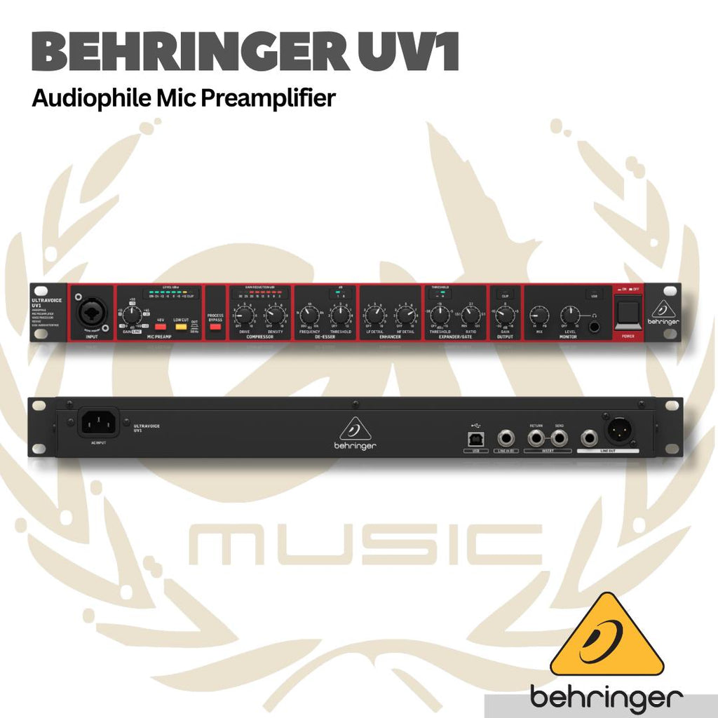 Behringer UV1 Audiophile Mic Preamplifier, Voice Processor and 192 kHz USB Audio Interface