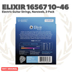 ELIXIR 16567 Nanoweb 3-Pack Nickel Plated Steel Light, 10-46 Electric Guitar String - Senar Gitar Listrik Elektrik isi 3Pack