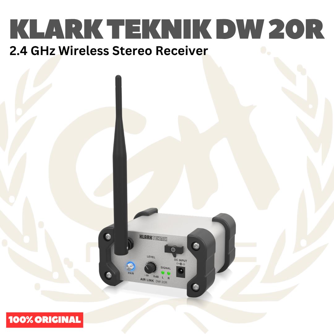 Klark Teknik DW 20R 2.4 GHz Wireless Stereo Receiver for High-Performance Stereo Audio Broadcasting