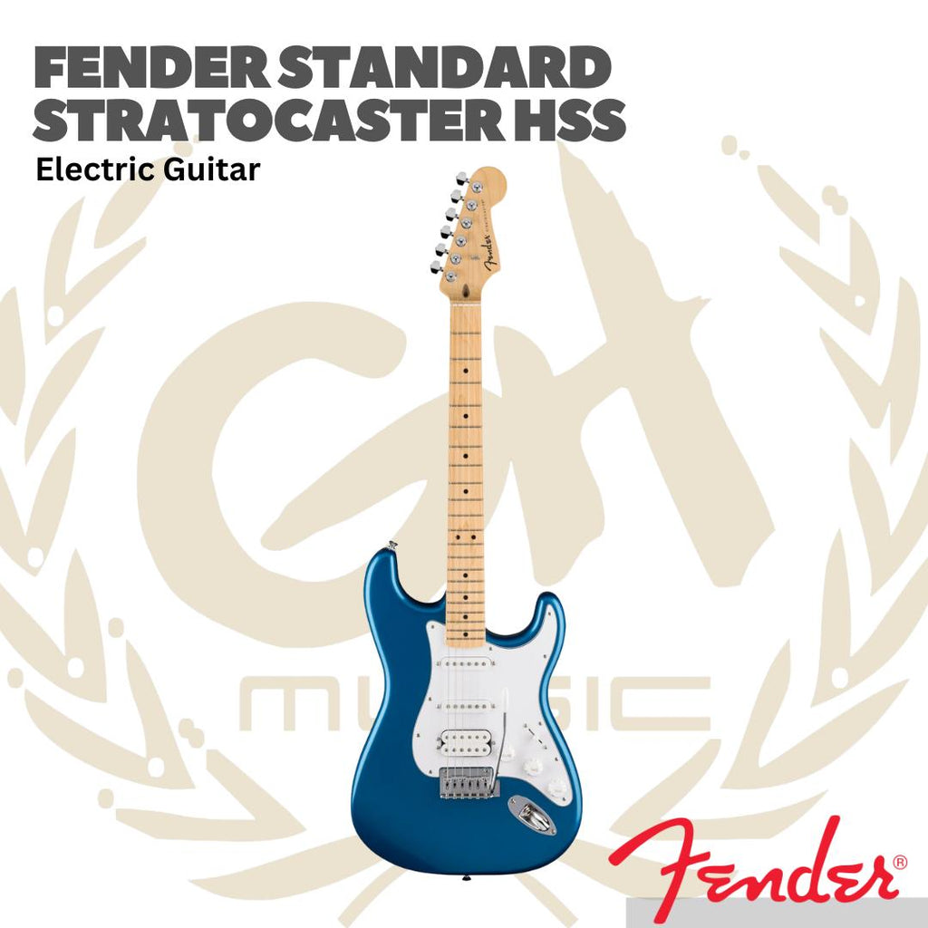 Fender Standart Stratocaster HSS Electric Guitar Maple FB, Aqua Marine Metallic - Gitar Elektrik