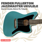Fender Fullerton Jazzmaster Ukulele - Ukulele Elektrik Body Jazzmaster Mini 4-Senar With Preamp Original Asli