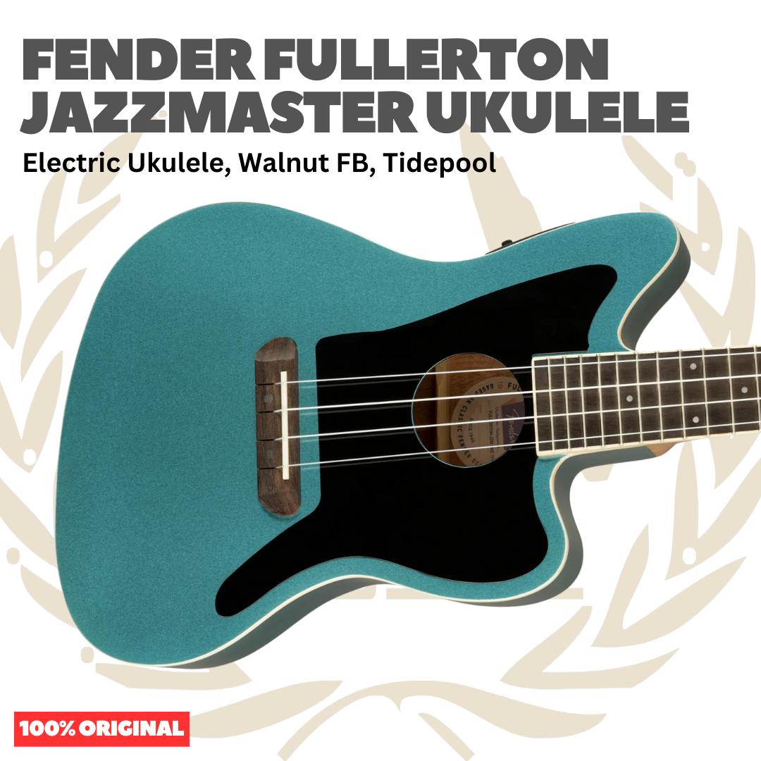 Fender Fullerton Jazzmaster Ukulele - Ukulele Elektrik Body Jazzmaster Mini 4-Senar With Preamp Original Asli