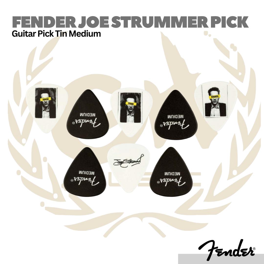 Fender Joe Strummer Pick Tin, Medium, 8-Pack - Pick Gitar Bass