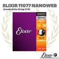 Elixir 11077 12-56 Nanoweb 80/20 Bronze Acoustic Guitar Strings