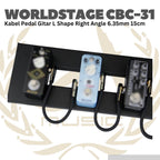 WORLDSTAGE Kabel Pedal Gitar L Shape Right Angle 6.35mm 15cm CBC-31 - CBC31 Patch Cable CBC 31
