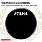TAMA BLACK HEADS Superstars Series Black Head w/ White TAMA Logo - Membran Head Drum BK-BMWS Original Asli