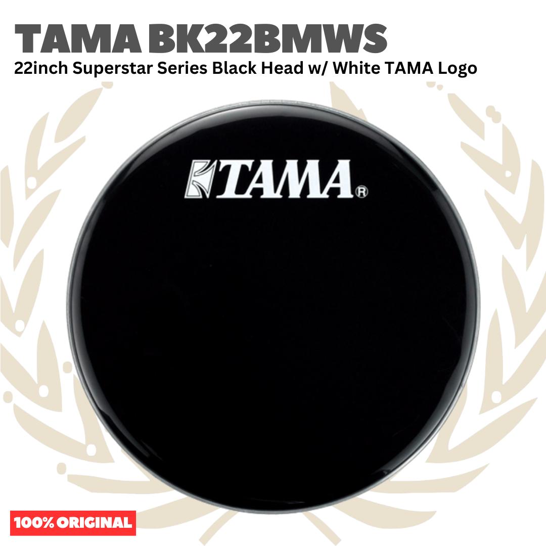 TAMA BLACK HEADS Superstars Series Black Head w/ White TAMA Logo - Membran Head Drum BK-BMWS Original Asli