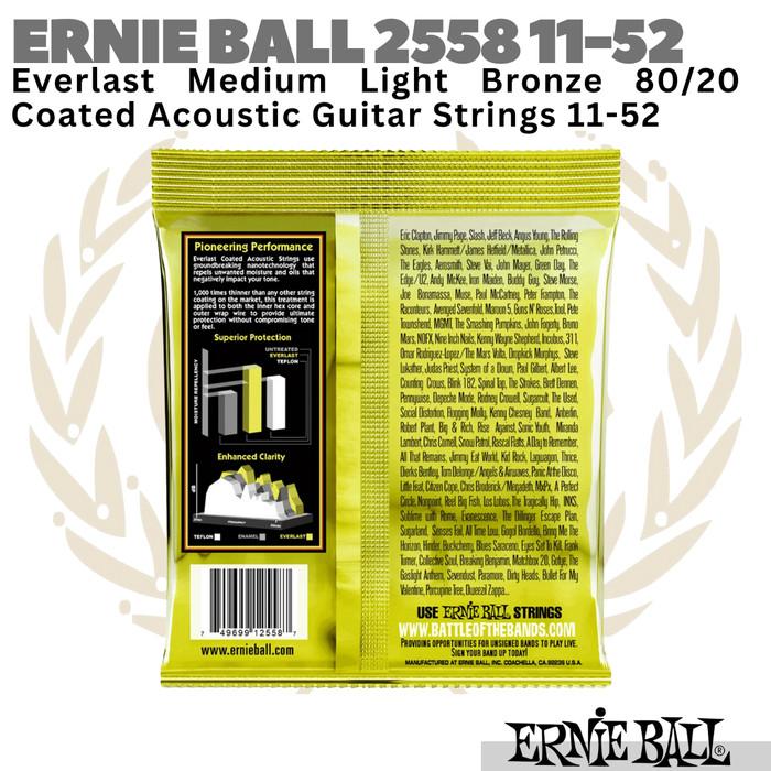 ERNIE BALL Everlast 2558 Coated Acoustic Guitar Strings 11-52 | Senar