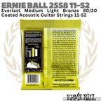ERNIE BALL Everlast 2558 Coated Acoustic Guitar Strings 11-52 | Senar