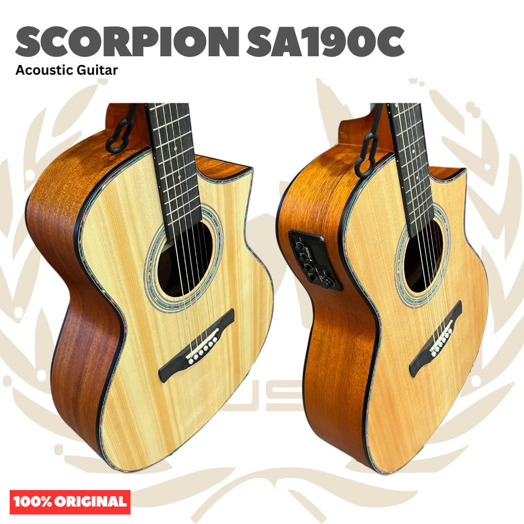 Scorpion SA190C Series Acoustic Guitar - SA 190 C Gitar Akustik Original Asli