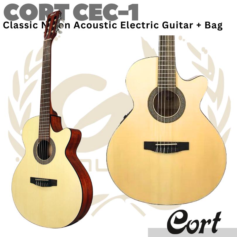 CORT CEC-1 Classic Nylon Acoustic Electric Guitar - Akustik Nilon CEC1 CE-C1