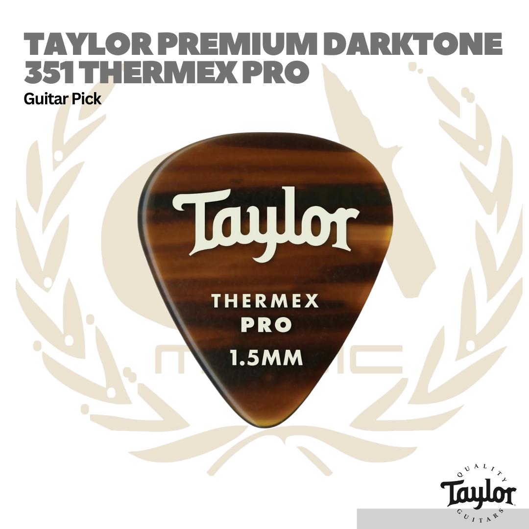Taylor Premium DarkTone 351 Thermex Pro Picks, Tortoise Shell, 1.50mm, 6-Pack