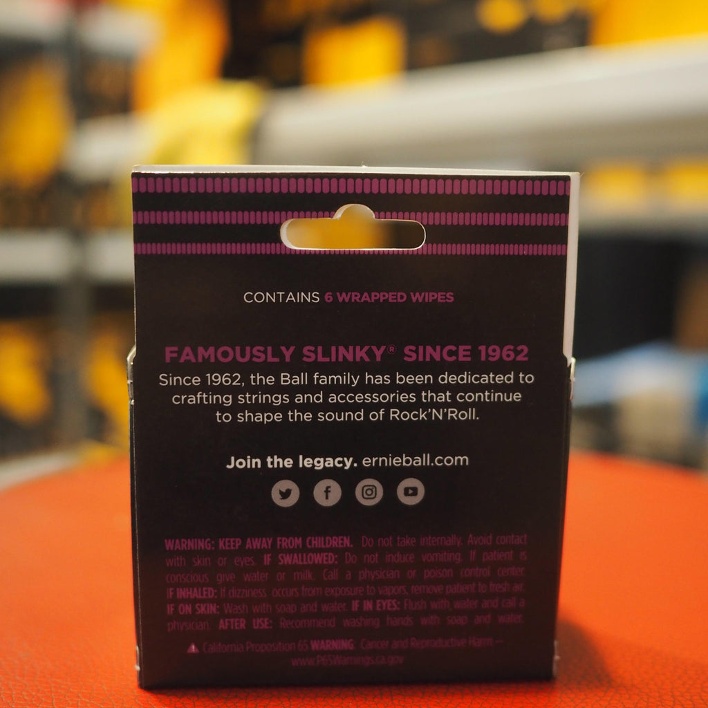 Ernie Ball Wonder Wipes Instrument Polish, 6 Pack - Pembersih Instrument
