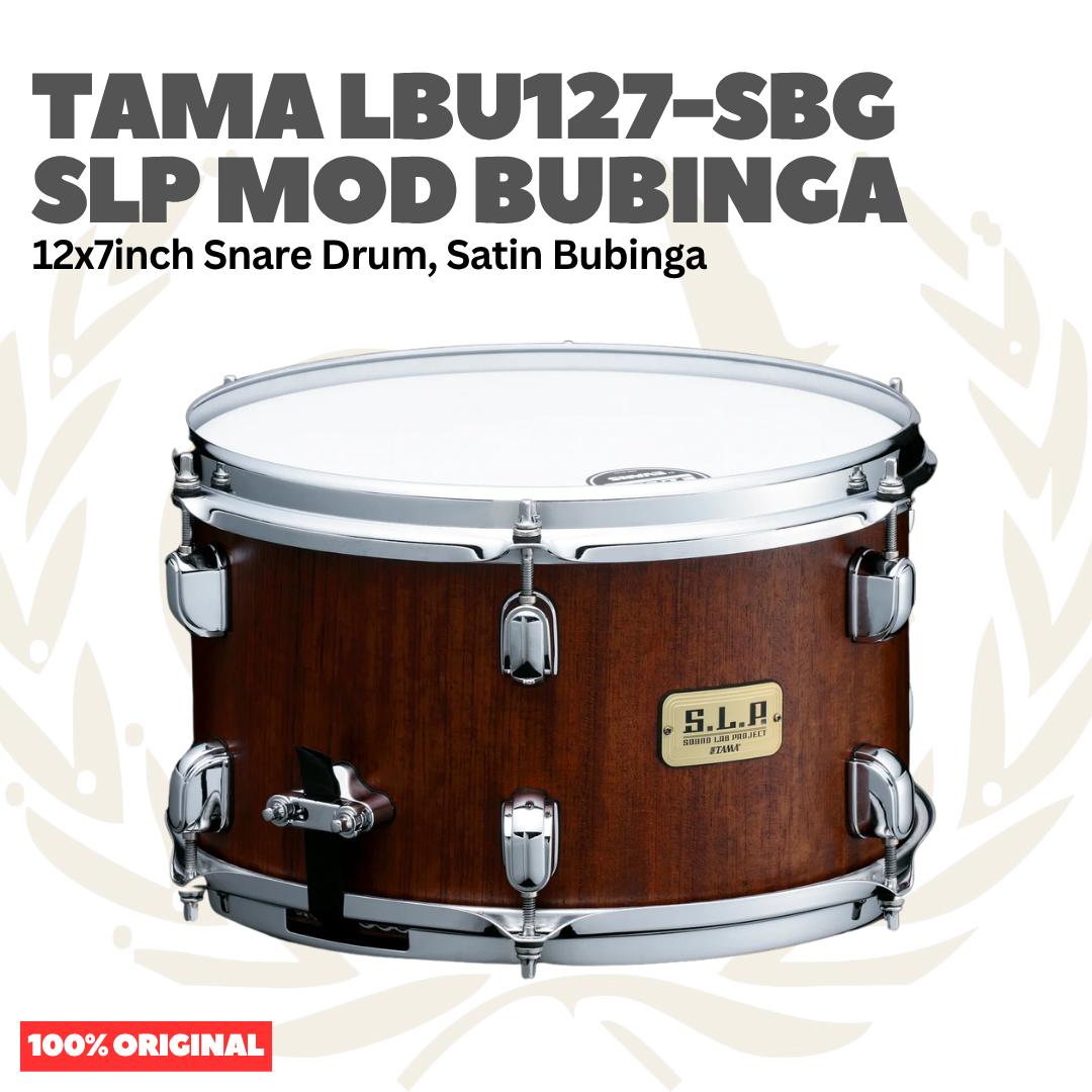 TAMA LBU127-SBG 12x7inch SLP MOD Bubinga Snare Drum, Satin Bubinga - Senar Drum