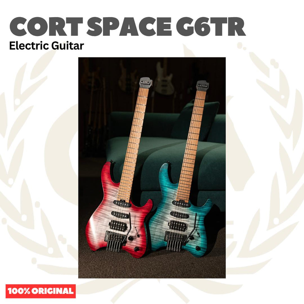 Cort Space G6TR Headless HSS Electric Guitar w/Case - Gitar Listrik Elektrik