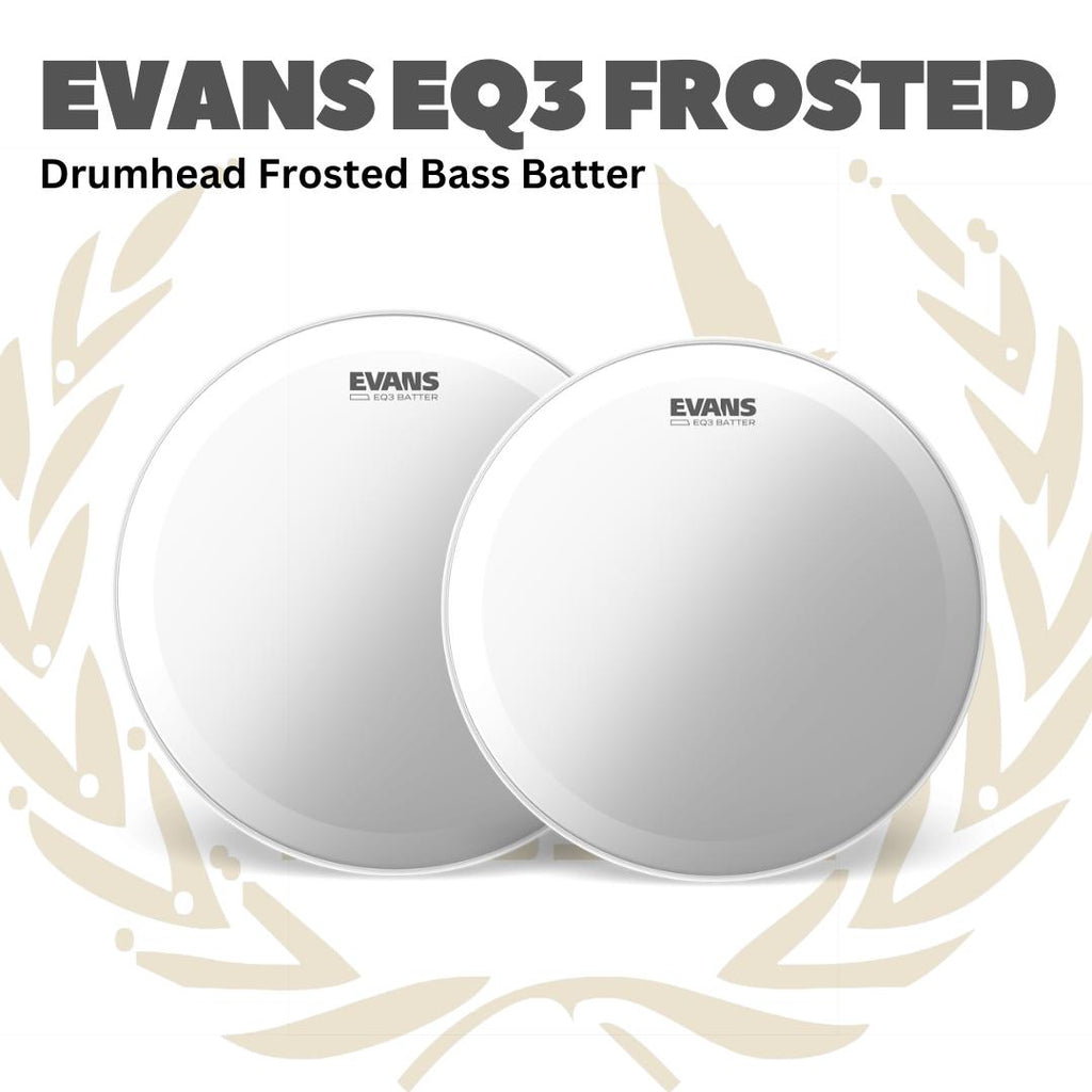 EVANS EQ3 Frosted Bass Drumhead Batter - Membran Bass Drum Frosted
