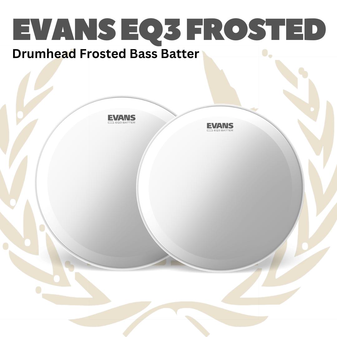 EVANS EQ3 Frosted Bass Drumhead Batter - Membran Bass Drum Frosted