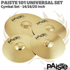 PAISTE 101 UNIVERSAL Cymbal Set | Simbal Brass 14", 16", 20" inch