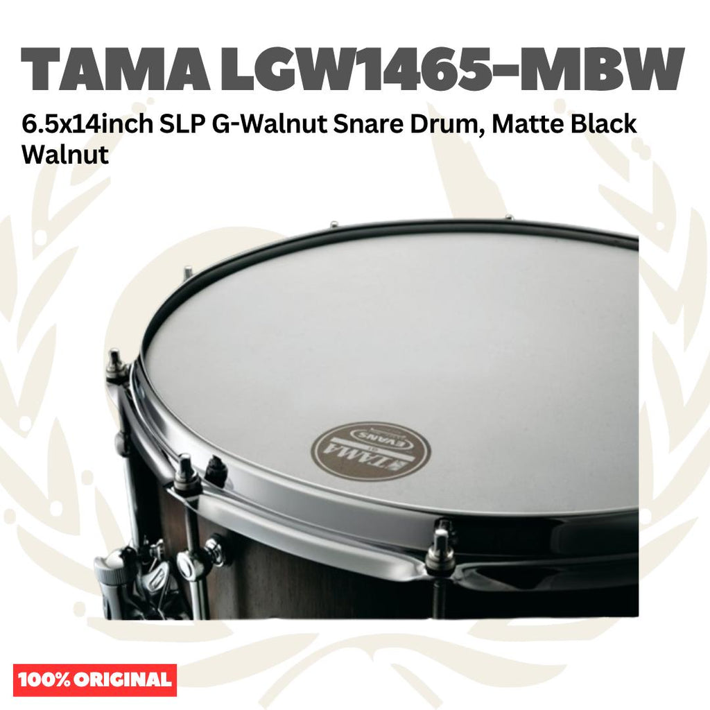 TAMA LGW1465-MBW 6.5x14inch SLP G-Walnut Snare Drum, Matte Black Walnut - Senar Drum
