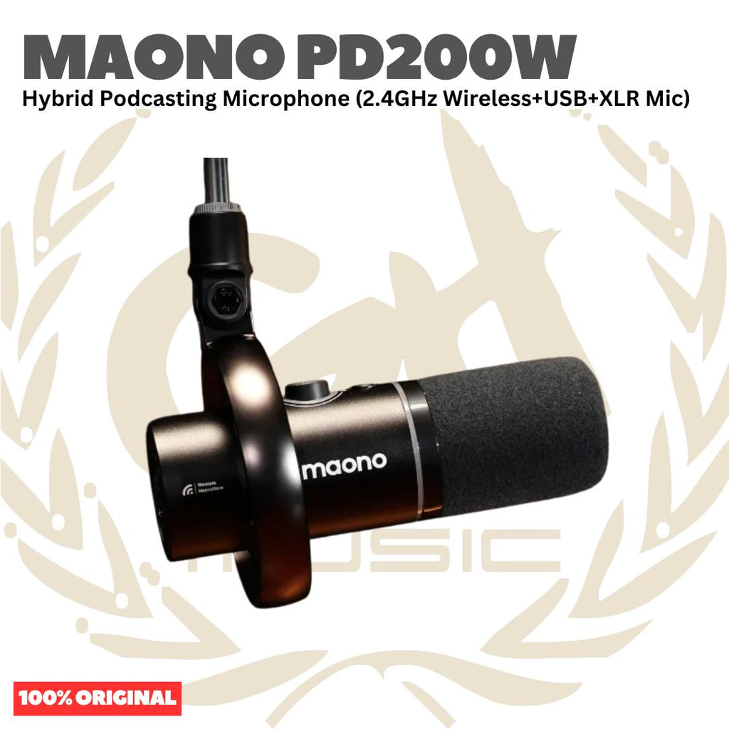 Maono PD200W Hybrid Podcasting Microphone - PD 200W T 3in1 Wireless USB XLR Dynamic Mic Podcast Mikrofon Dinamik Original Asli