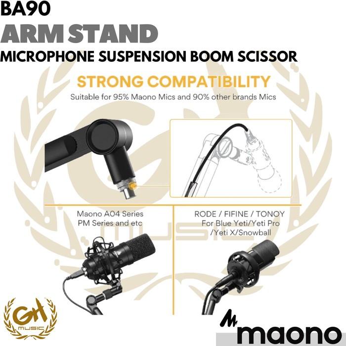 MAONO BA90 Microphone Suspension Boom Scissor Arm Stand Mic