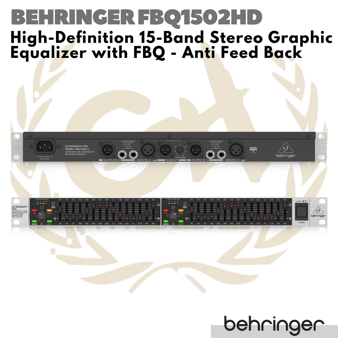 BEHRINGER ULTRAGRAPH PRO FBQ1502HD 15 Band Graphic Equalizer with FBQ