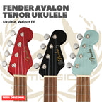 Fender Avalon Tenor Ukulele, Walnut FB - Ukulele 4-senar Original Asli