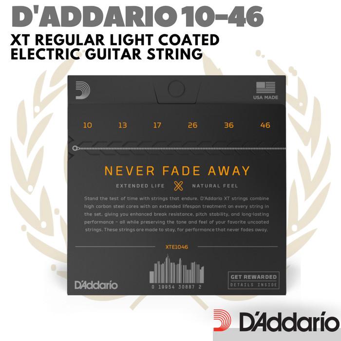 D'ADDARIO XTE1046 XT Regular Light 10-46 | Senar Gitar Elektrik