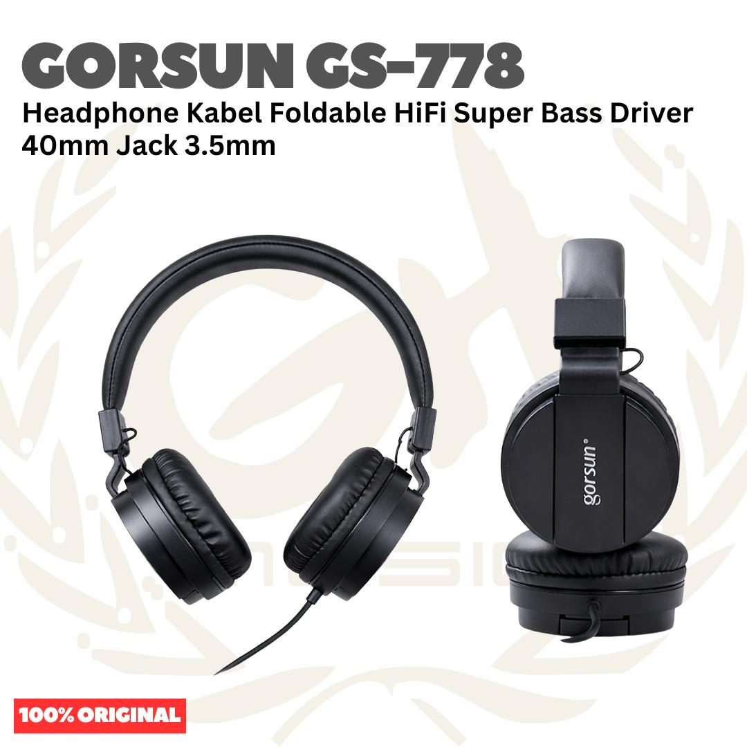 Gorsun GS-778 Headphone Kabel Foldable HiFi Super Bass Driver 40mm Jack 3.5mm GS788