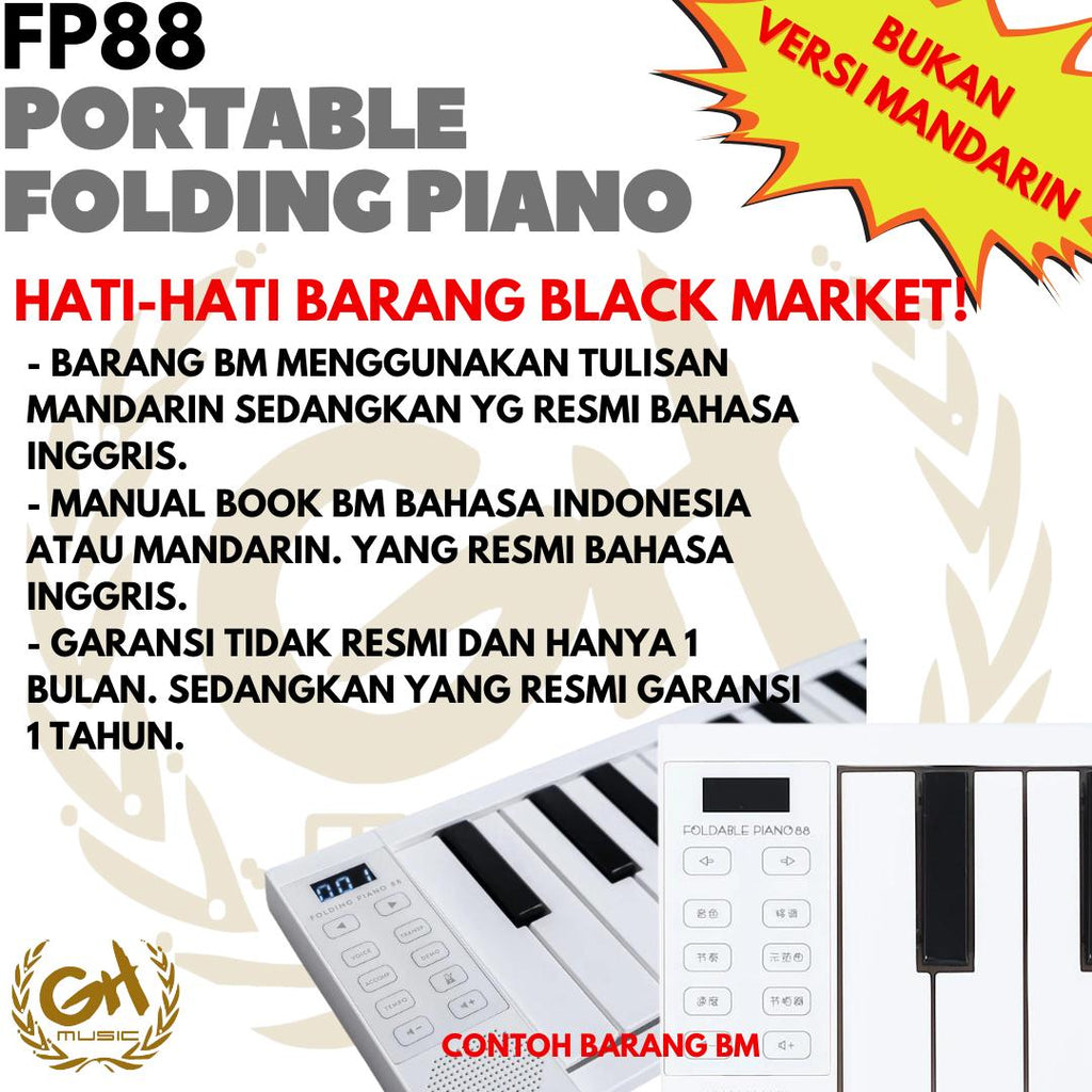 MIDIPLUS FP88 PORTABLE FOLDING PIANO LIPAT BUAT LATIHAN DAN RECORDING