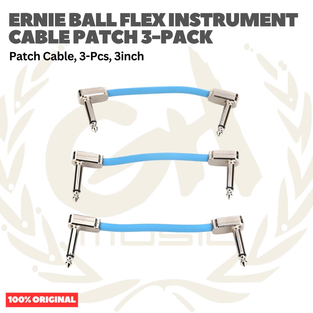 Ernie Ball Flex Instrument Patch Cable, 3, 6 & 12 Inch, 3-Pack - Kabel Patch TS isi 3
