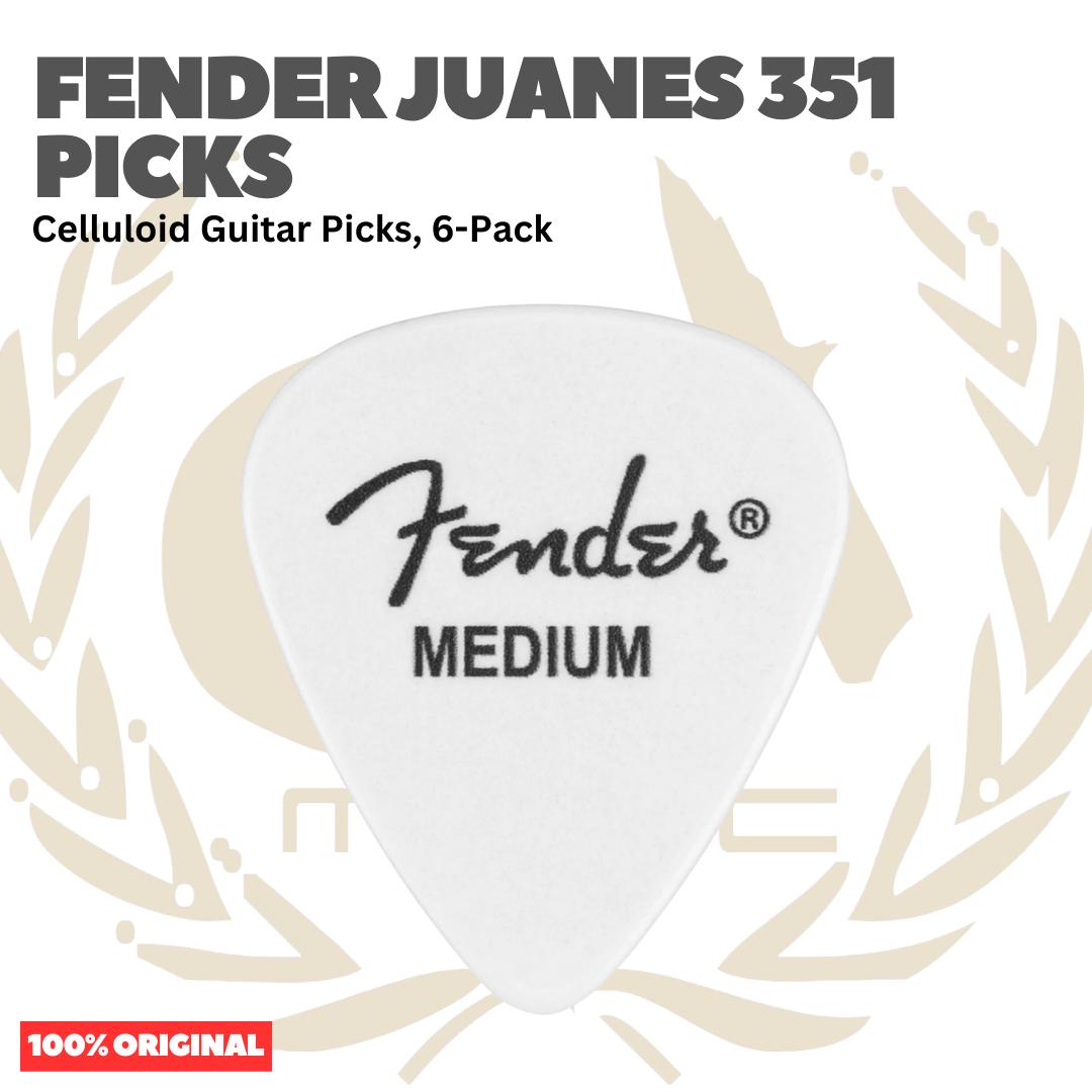 Fender Juanes 351 Celluloid Guitar Picks, 6-Pack - Pick Gitar Set