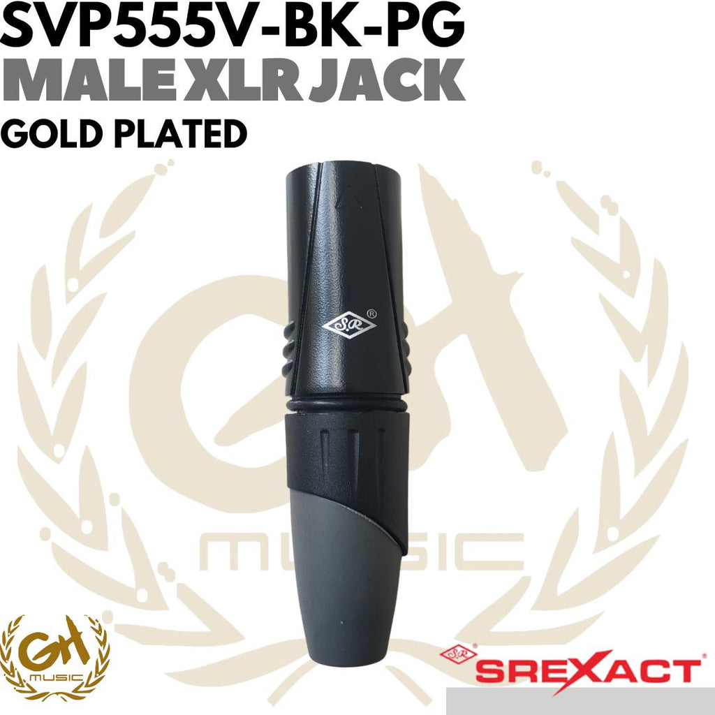 SREXACT Male 3 Pin XLR Jack Gold Plated - Jack Mic Premium Canon