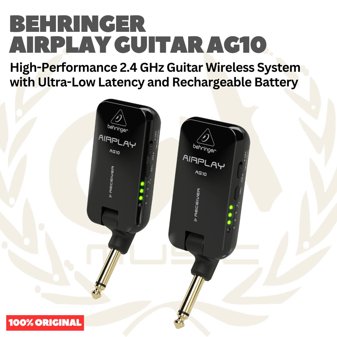 Behringer Airplay Guitar AG10 High-Performance 2.4 GHz Guitar Wireless System with Ultra-Low Latency and Rechargeable Battery - Wireless Gitar