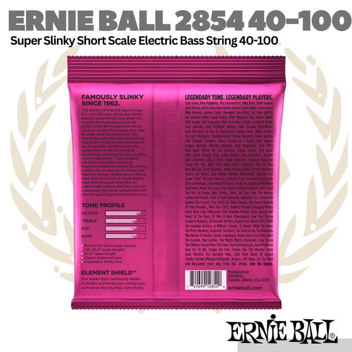 Ernie Ball 2854 Nickel Wound Short Scale Bass Strings, 40-100