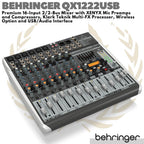 BEHRINGER XENYX QX1222USB Premium 16 Input 2/2 Bus Mixer USB