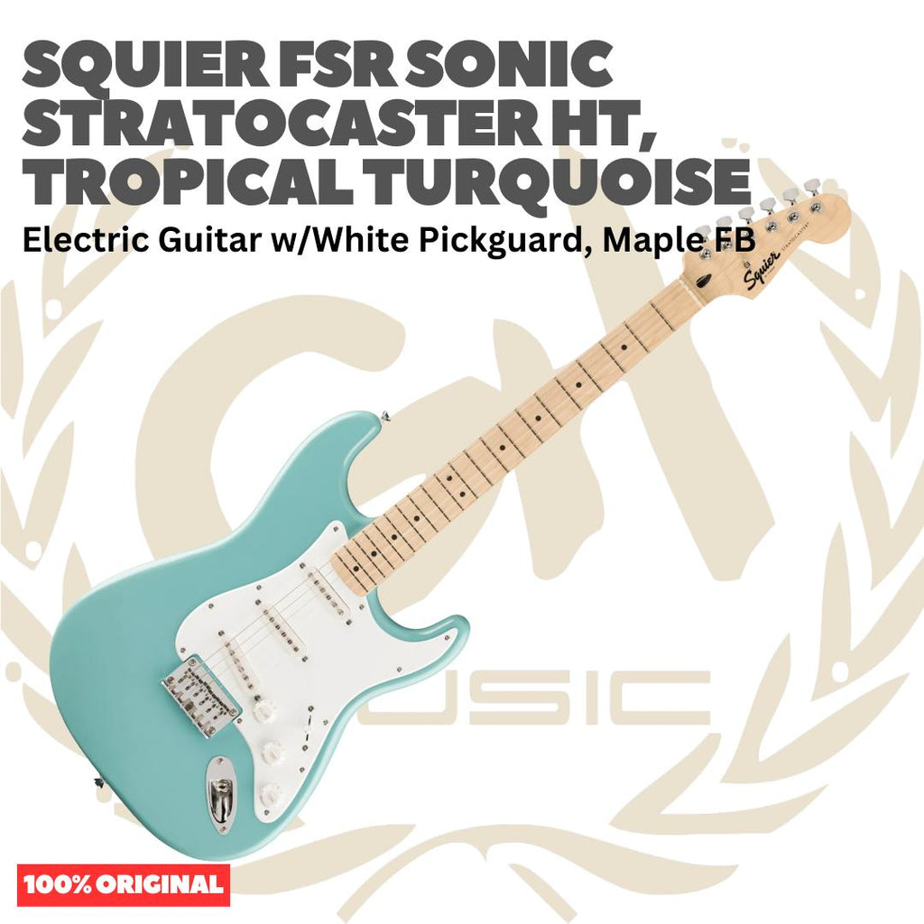 SQUIER FSR Sonic Stratocaster HT Electric Guitar - Gitar Listrik Elektrik Hardtail non Tremolo Original Asli