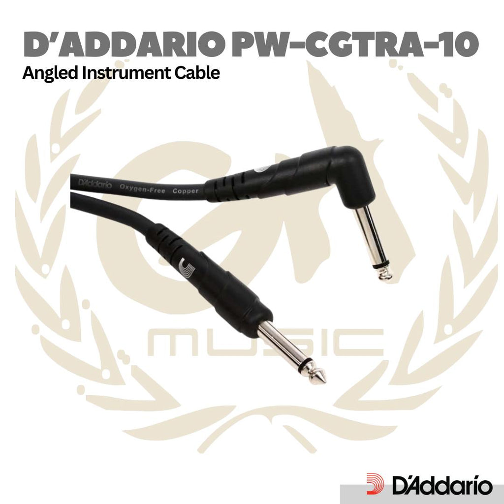 D’ADDARIO PLANET WAVES PW-CGTRA-10 ANGLED SINGLE CONDUCTOR INSTR CABLE 10FT