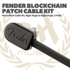 Fender Blockchain 4inch Patch Cable Kit, Right Angle to Right Angle, 3-Pack - Kabel Jumper Efek